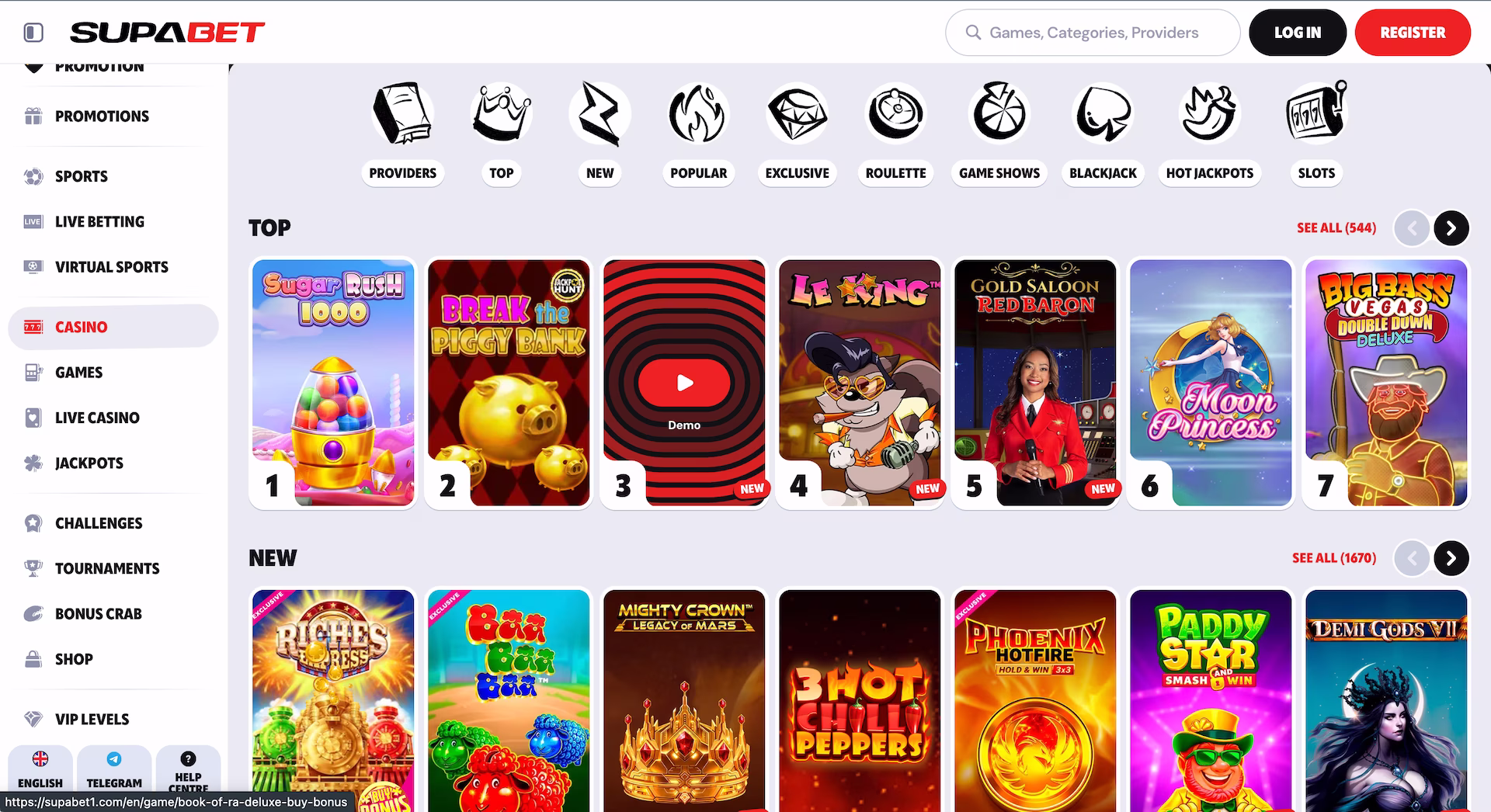 Supabet Casino Games