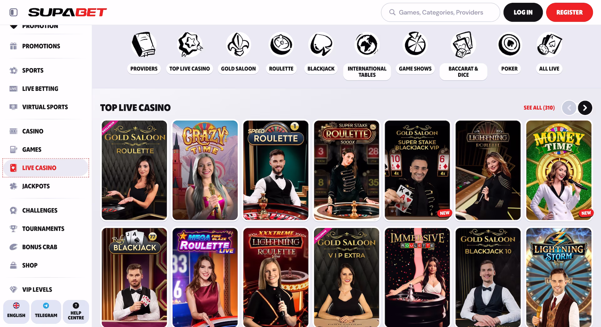 Supabet Live Casino